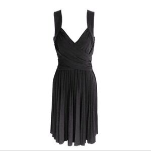 NWT Max & Cleo black pleat skirt faux wrap dress II4